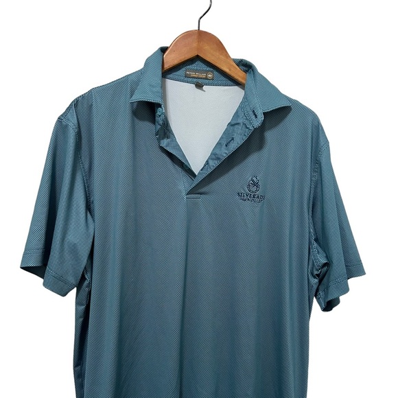 Peter Millar Summer Comfort Medium Polo Logo Blue Napa Silverado Resort - Picture 2 of 9